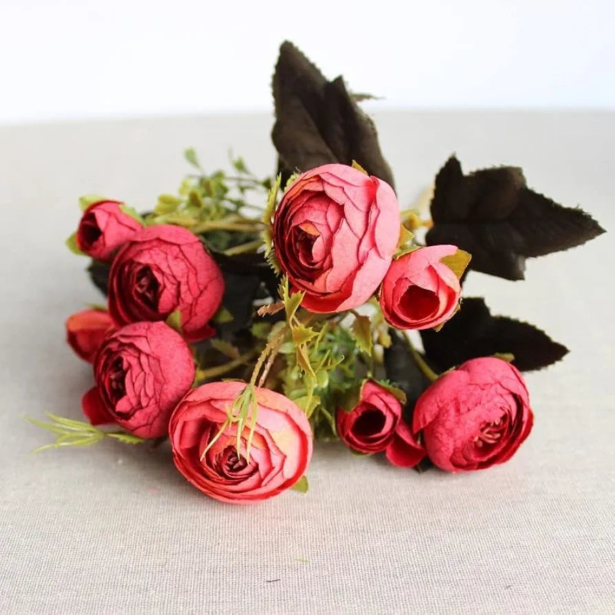 SATYAM KRAFT 2 Pcs Artificial Rose Flower Sticks | Decorative Items for Home Decor, Room, Living Room, Table Centerpiece, Balcony, Office | Perfect for Wedding, Birthday, Enagagement